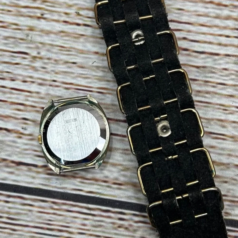 Vintage Tarleton Digital Swiss-Made‎ Jump Hour Watch Black Woven Band Tested